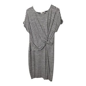 Gap Blue White Stripe Twist Front Midi Dress Large Stretch
